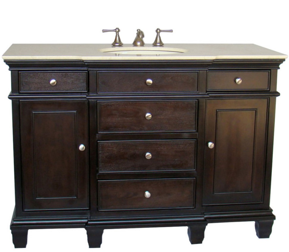 50in Lexington Vanity Ash Brown Vanity Espresso Sink Vanity